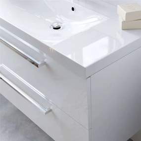 Mereo, Bino, kúpeľňová skrinka s umývadlom z liateho mramoru 81x46x58 cm, biela, MER-CN661M