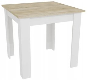 Biely jedálenský stôl s doskou v dekore dub sonoma MADO 80x80
