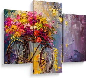 Obraz - Bicykel s kvetmi (90x60 cm)