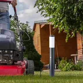 Vonkajšia lampa so senzorom a 2 zásuvkami SCHUKO 1xE27/60W/230V IP44 60cm čierna