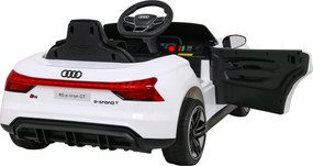 Ramiz Elektrické autíčko Audi RS E-Tron GT pre deti biele + diaľkové ovládanie + pohon 4x4 + rádio MP3 + LED + EVA