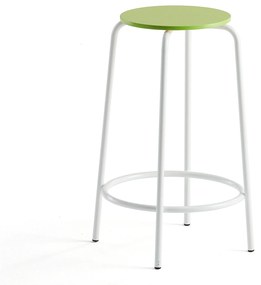 Barová stolička TIMMY, biely rám, zelený sedák, V 630 mm
