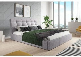 Čalúnená posteľ ADLO rozmer 90x200 cm Svetlosivá