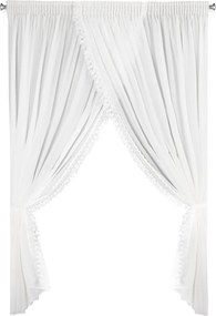 ZÁCLONA NA PÁSKE LORETA, SADA 2 KS 400X250 CM BIELA