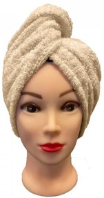 Rýchloschnúci froté Turban na vlasy béžový