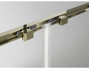 Mexen Exo, posuvný sprchový kút 125 x 75 cm, číre sklo, zlatá, 8151-125-075-50-00