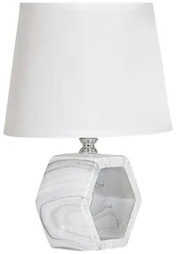 Stolná lampa s tienidlom bielo-čierna 25 cm