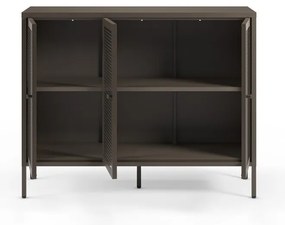 Sivá kovová vitrína 121x90x40 cm Layna – Marckeric