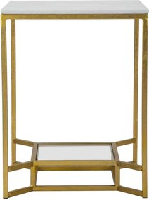 Odkladací stolík Dvojitý 47 cm zlatý/mramor