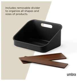 Čierny kúpeľňový organizér na kozmetiku z recyklovaného plastu Bellwood – Umbra