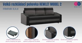 Veľká rozkladacia pohovka HEWLET MODEL 2 Čierna - Modrá