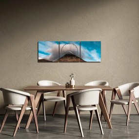 Obraz - Mrak nad vrcholkom (s hodinami) (90x30 cm)