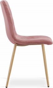 Ružová zamatová stolička TURIN