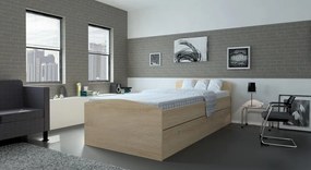 Posteľ s úložným priestorom Patrik 90x200 cm, dub sonoma