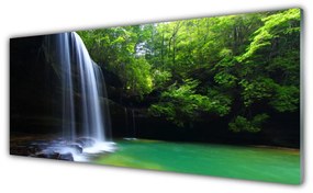 Obraz plexi Vodopád príroda les jazero 125x50 cm