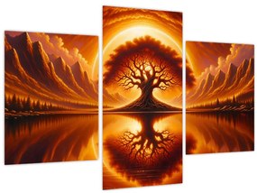 Obraz – Strom v krvavom slnku (90x60 cm)