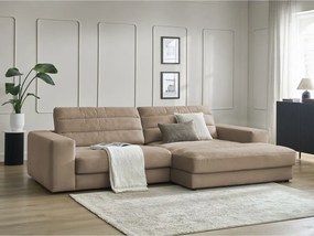 Taupe zamatová rohová pohovka (pravý roh/s leňoškou) Sierra – Bobochic Paris