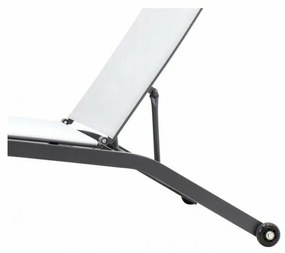 Záhradné ležadlo s kolieskami sivá, 195 x 90 x 63 cm