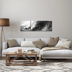 Obraz - Maľba vĺn (s hodinami) (90x30 cm)