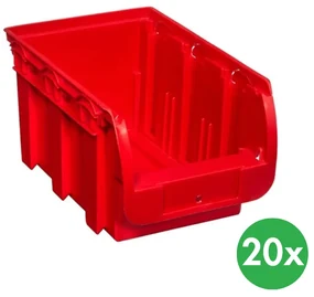 Allit Plastový box COMPACT, 154 x 235 x 125 mm, 20 ks, červený