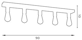 Bodové svietidlo FILO 5xE27/60W/230V čierna/zlatá