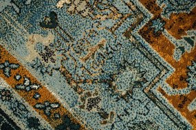 Vlnený koberec POLONIA ALHAMBRA Ornament, koňakový rám