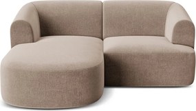 Svetlohnedá zamatová rohová pohovka (ľavý roh/s leňoškou) Campi – Cosmopolitan Design