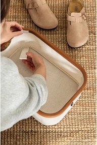 Krémový látkový úložný box 38x26x16 cm Bamboo/Linen – Bigso