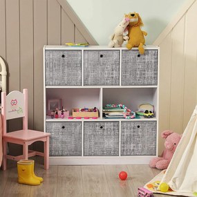 Skladacie úložné boxy, sada 6 ks, sivá farba