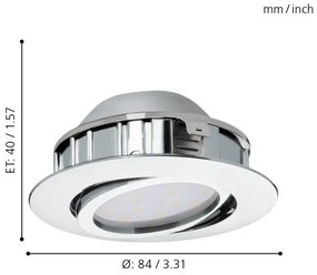 Eglo 95858- SADA 3x LED Stmievateľné podhľadové svietidlo PINEDA 1xLED/5,5W/230V