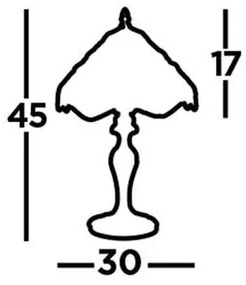 Searchlight EU1287 - Tiffany stolná lampa DRAGONFLY 1xE27/60W/230V