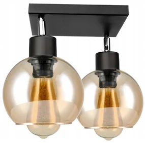 BERGE Sklenená LED stropná lampa 2xE27 - jantárová farba