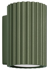 Nástenné svietidlo Karbon, 1x olivovo zelené kovové tienidlo, (10 cm)