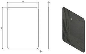 Sapho - Zrkadlo ISHAPE 60x80 cm