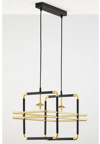 Jupiter 2029 - Luster na lanku FIORI 2xG9/10W/230V čierna/zlatá/číra