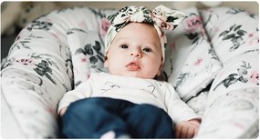 Obojstranné hniezdočko (kokon) pre bábätko - BABYMAM PREMIUM set 7v1 - Lapač snov so sivou Minky