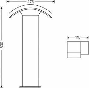 Brilagi - LED Vonkajšia lampa ARCELO LED/9W/230V 80 cm IP54