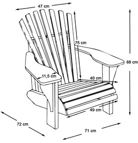 Skladacie drevené záhradné kreslo