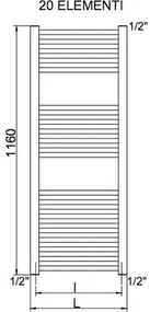 Kúpeľňový radiátor Cordivari Lisa 22 116x50 cm