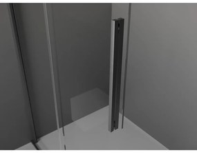 Mexen Velar, sprchová zástena s posuvnými dverami Walk-in 140 x 200 cm, 8mm sklo námraza, grafit brúsený, 871-140-000-33-66