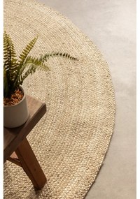 Obojstranný jutový okrúhly koberec v prírodnej farbe ø 100 cm Braided Ivory – Hanse Home