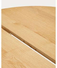 Okrúhly rozkladací jedálenský stôl s prídavnou doskou v dekore duba ø 150 cm Artis – Kave Home