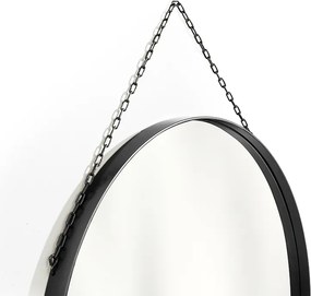 Toaletný stolík Nicole s čiernym zrkadlom 60 cm - biely mat / čierne nohy