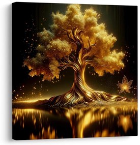 Obraz zlatý strom života pri jazere