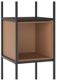 Knižnica v čierno-tehlovej farbe 36x179 cm Anya – Marckeric