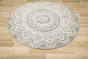 Koberec Lima G757A mandala, krémový / sivý kruh