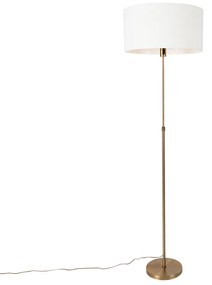Stojaca lampa nastaviteľná bronzová s tienidlom bielym 50 cm - Parte