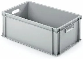 Balenie plastových euro prepraviek UNISTA s otvorenými úchytmi