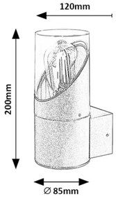 Rabalux 7236 - Vonkajšie nástenné svietidlo NOVIGRAD 1xE27/28W/230V IP54