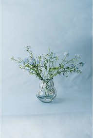 Biela sklenená ručne vyrobená váza (výška 22 cm) Dam – noo.ma